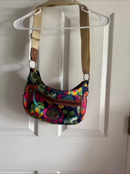 Lily Bloom Handbags - Lily Bloom Multicolor Floral Crossbody with Beige Strap